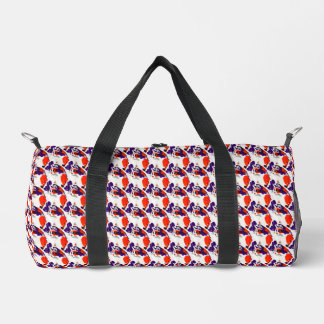 Cat Portrait – Bold Graphic Art Orange and Violet Duffle Bag