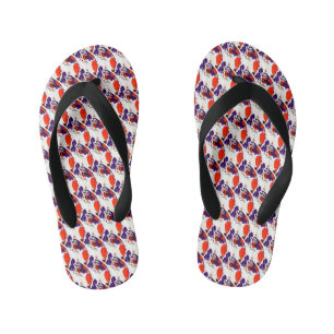 Cat Portrait – Bold Graphic Art Orange and Violet Kid's Flip Flops