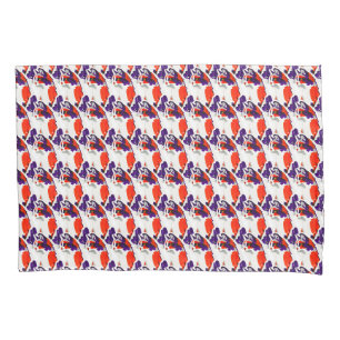 Cat Portrait – Bold Graphic Art Orange and Violet Pillow Case