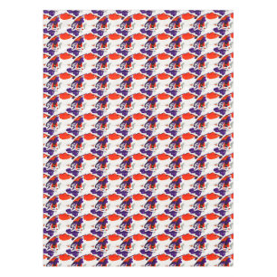 Cat Portrait – Bold Graphic Art Orange and Violet Tablecloth