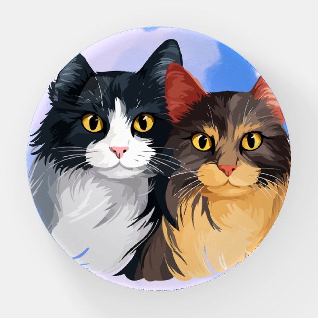 Cat Portrait Dome Paperweight (Front)