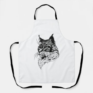 Cat Portrait hand-drawn Apron