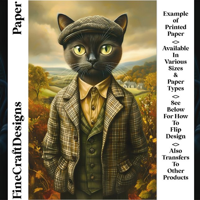 Cat Portrait In Countryside CM2 Scrapbook Paper (Creator Uploaded)