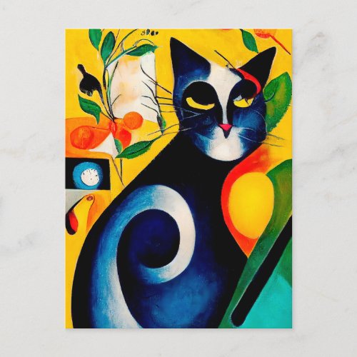 Cat portrait in expressionistic style Classic Art Postcard