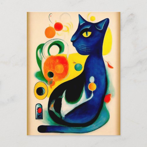 Cat portrait in expressionistic style Classic Art Postcard