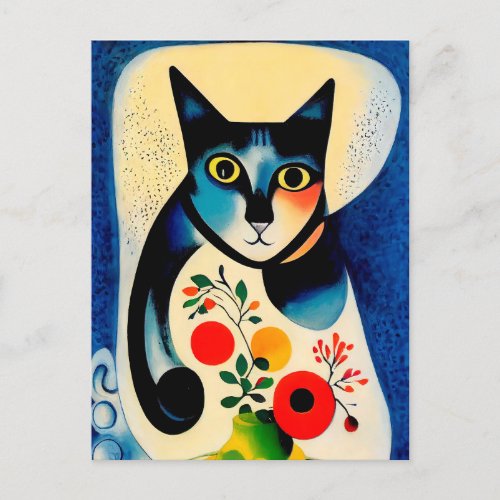 Cat portrait in expressionistic style Classic Art Postcard