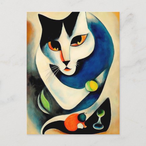 Cat portrait in expressionistic style Classic Art Postcard