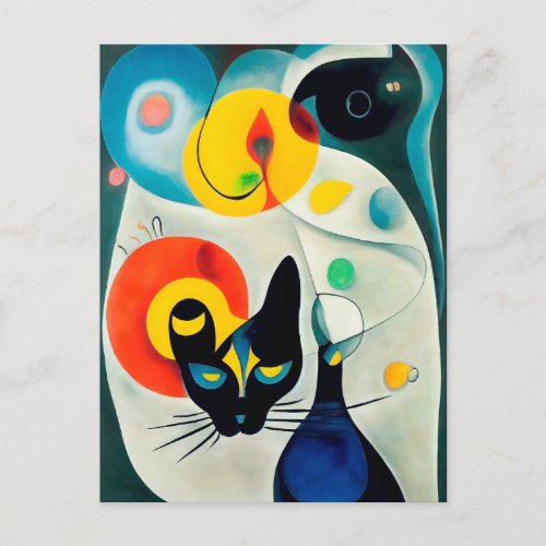 Cat portrait in expressionistic style Classic Art Postcard