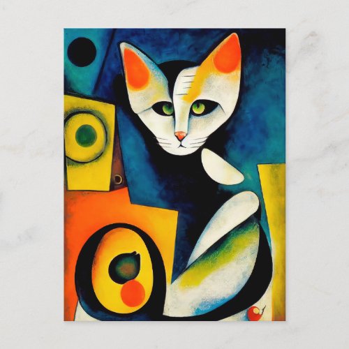 Cat portrait in expressionistic style Classic Art Postcard