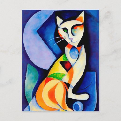 Cat portrait in expressionistic style Classic Postcard