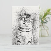 Cat Portrait Mixed Media on 5" x 7" Cardstock (Standing Front)