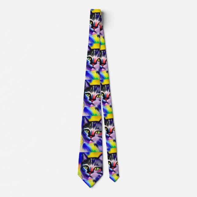 Cat portrait neck tie (Front)