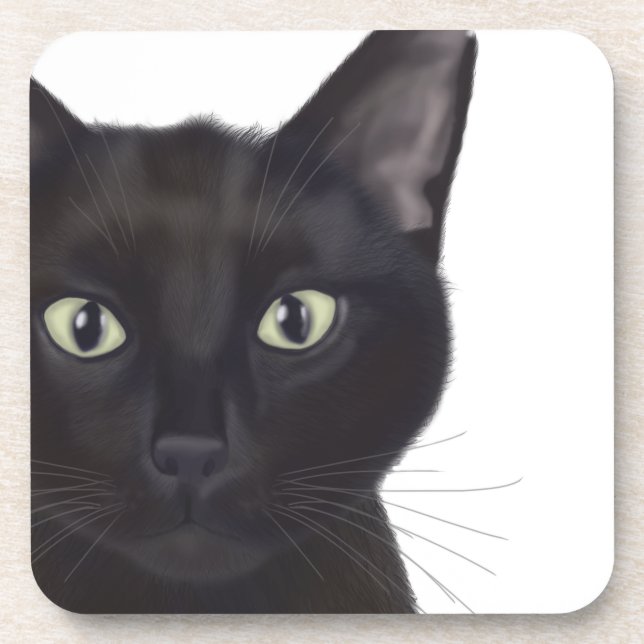 Cat, Portrait of Gus Beverage Coaster (Front)