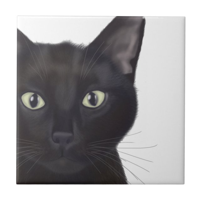 Cat, Portrait of Gus Ceramic Tile (Front)