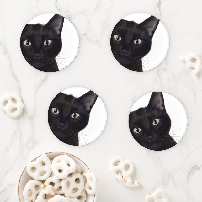 Cat, Portrait of Gus Coaster Set (In Situ)