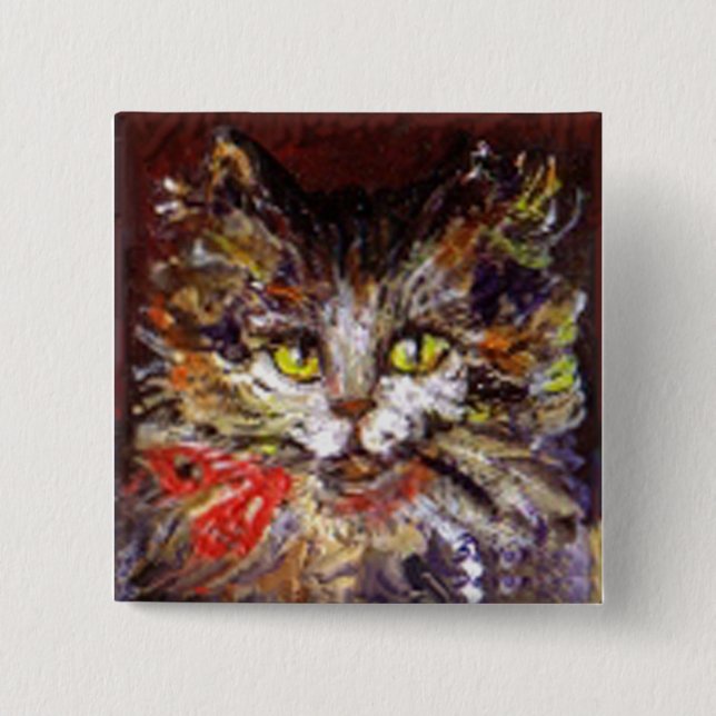 CAT PORTRAIT PINBACK BUTTON (Front)