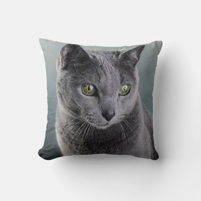 Cat Portrait Throw Pillow (Front)