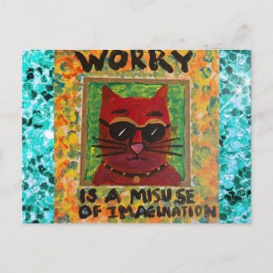 Cat postcard by bad girl art