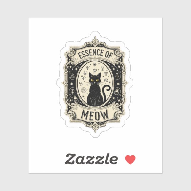 Cat Potion Label – Essence of Meow Vintage Sticker (Sheet)