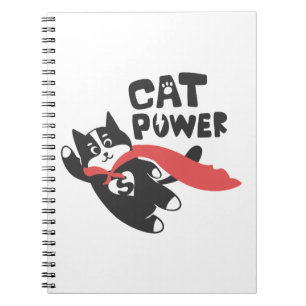 Cat power - Choose background color Notebook