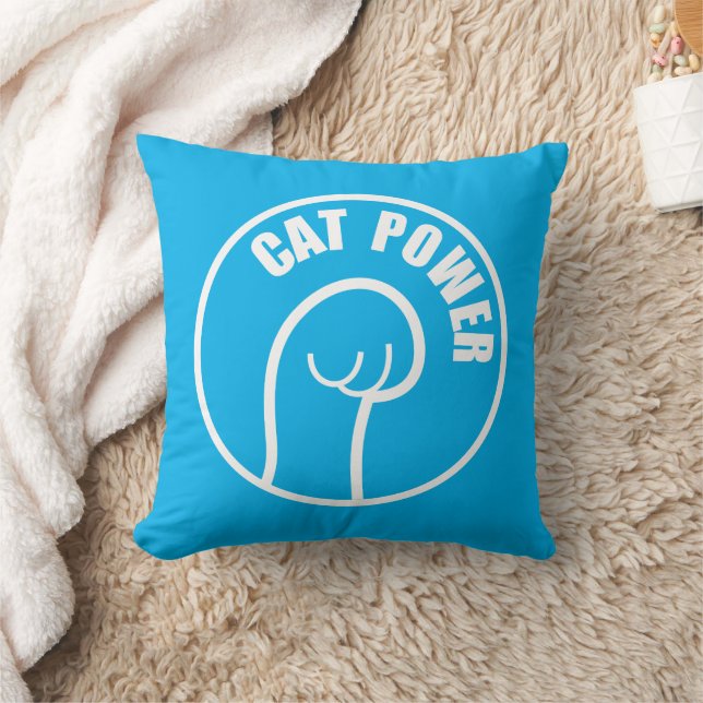 Cat Power Throw Pillow (Blanket)