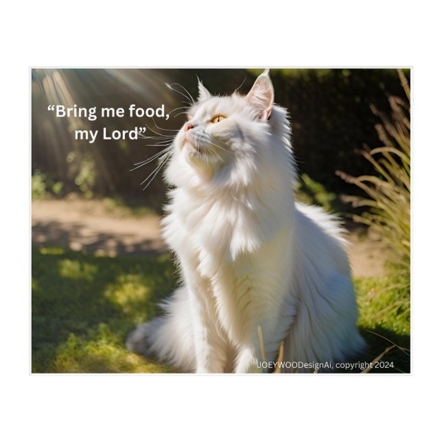 Cat prays acrylic print (Front)