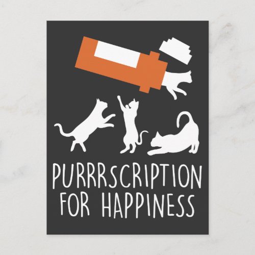 Cat Prescription Funny Feline Medicine Kitten Postcard