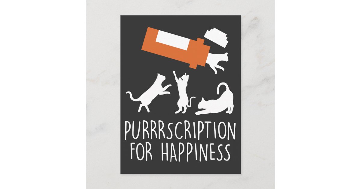 Cat Prescription Funny Feline Medicine Kitten Postcard Zazzle