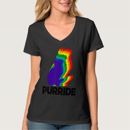 Cat Pride Purride Cat Rainbow Color Cat Kitten 3 T_Shirt