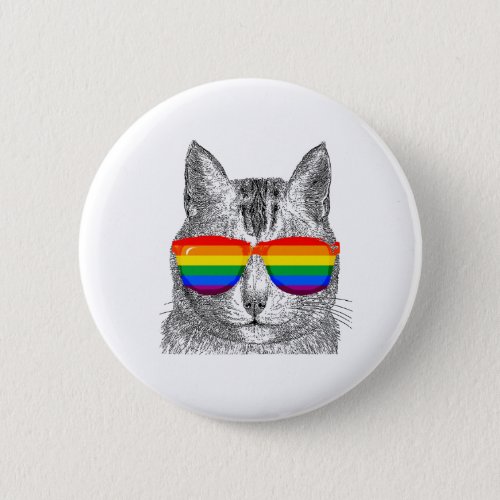 Cat Pride Sunglasses Pinback Button