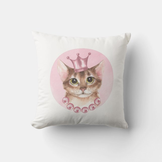 Cat Princess Outdoor Pillow (Front)