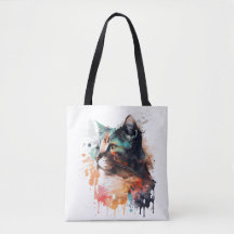 Cat Print for Cat Lover Cat Mom Tote Bag