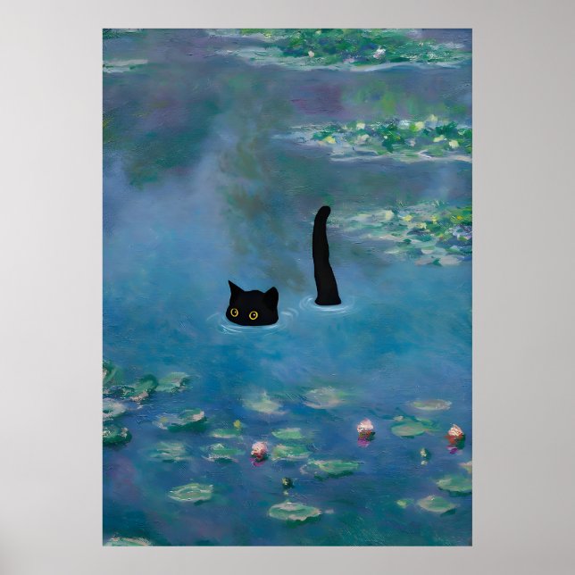 Cat Print Monet Waterlily (Front)