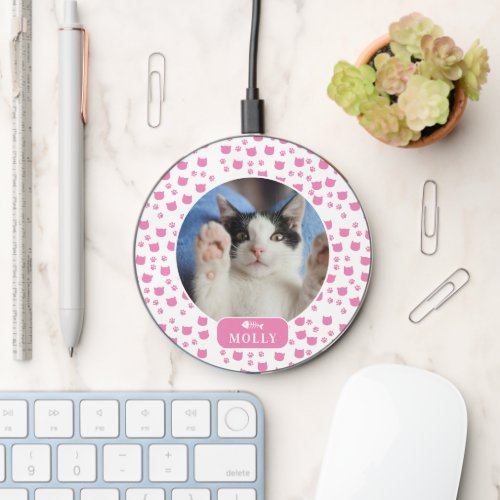 Cat Print Photo Wireless Charger