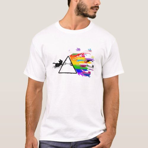 Cat Prisma Gay Pride Month LGBT Art Rainbow Flag D T_Shirt