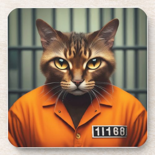 Cat Prisoner 11168  Beverage Coaster