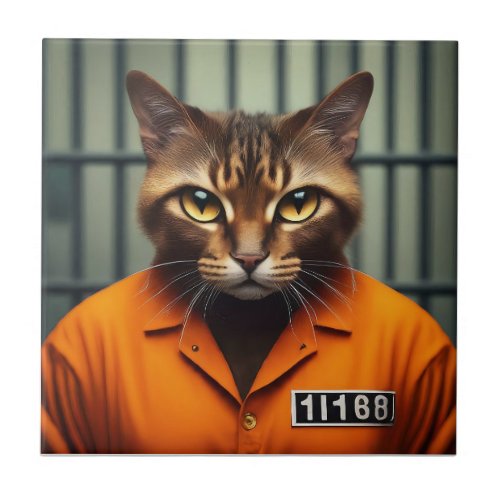 Cat Prisoner 11168  Ceramic Tile