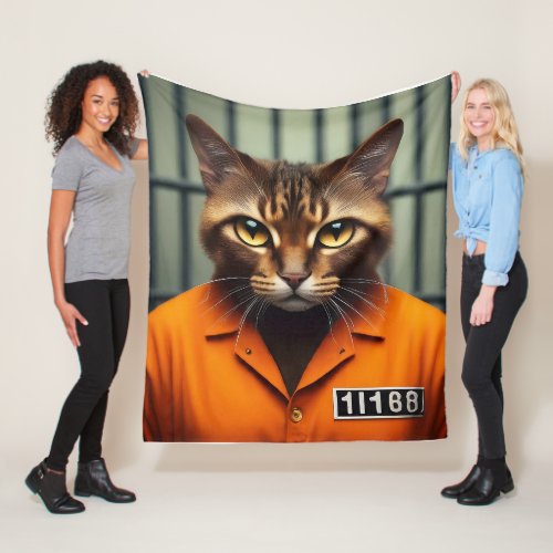 Cat Prisoner 11168  Fleece Blanket