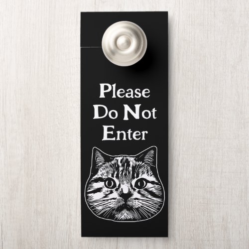 Cat Privacy Do Not Enter Door Hanger