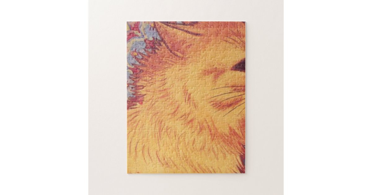 Cat Print Louis Wain Cat Art The New Arrival Jigsaw Puzzle by
