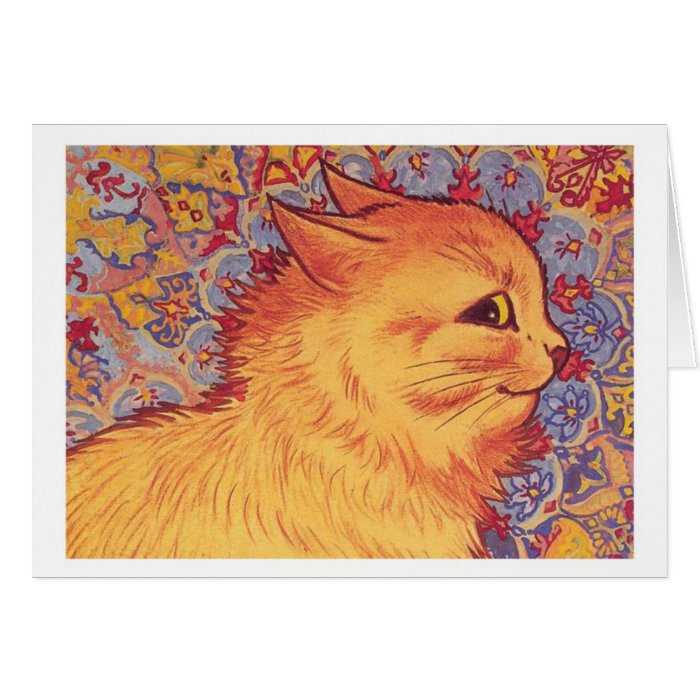 Cat Profile by Louis Wain Note Card