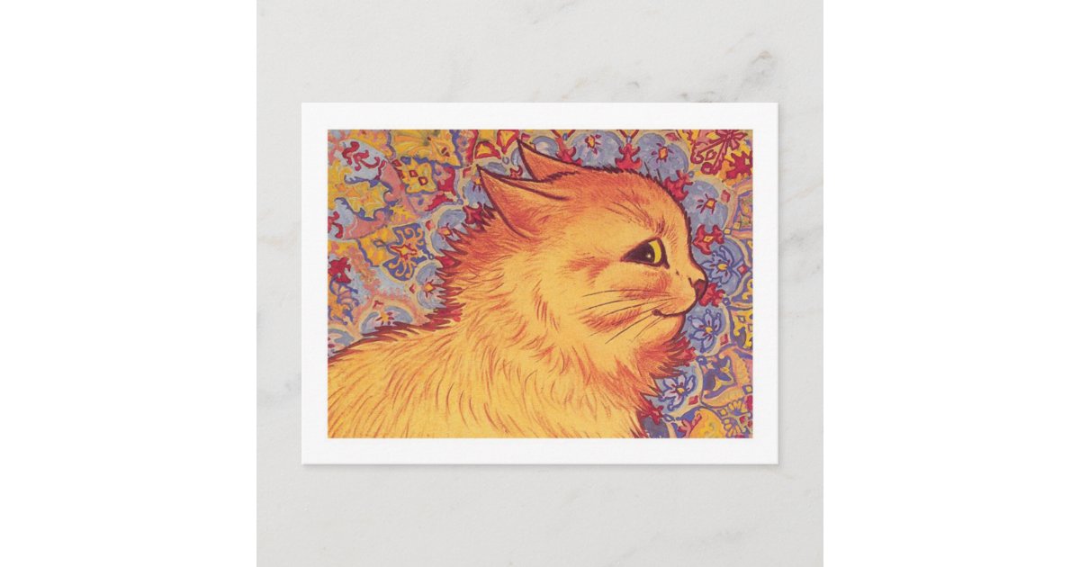 Louis Wain cat art print, I fell in love with a lovely kitten & that  kitten was myself, Kitsch cat painting, Vintage cute animals wall art