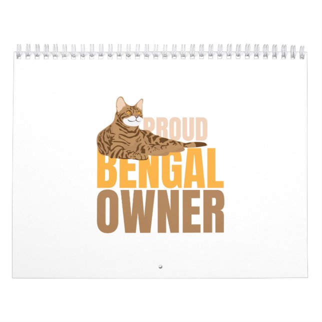 Cat Proud Bengal Owner - Gift Idea Calendar (Cover)