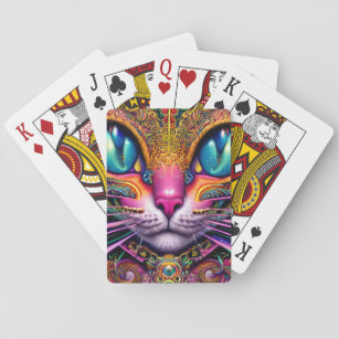 Cat Psychedelic Fantasy Character Portrait Playing Cards