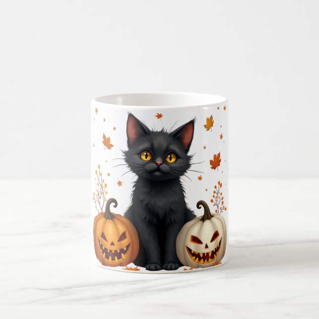 cat pumpkin color morph mug  (Center)