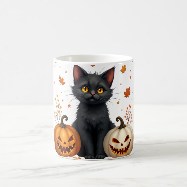cat pumpkin color morph mug  (Center)