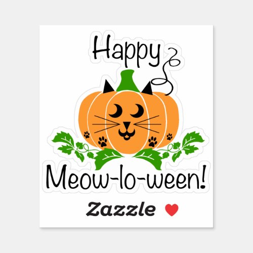 Cat Pumpkin Halloween 3 x 3 Vinyl Stickers