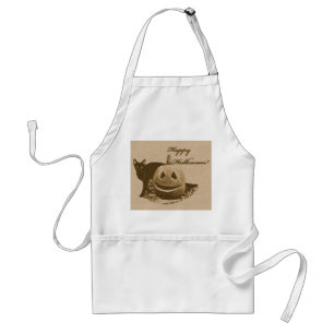 Cat & Pumpkin Happy Halloween Adult Apron