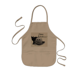 Cat & Pumpkin Happy Halloween Kids' Apron