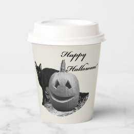 Cat & Pumpkin Happy Halloween Paper Cups